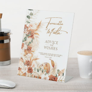 Terracotta and Tequila Advice and Wishes Bridal Pedestal Sign
