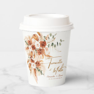 Terracotta And Tequila Floral Wedding  Paper Cups