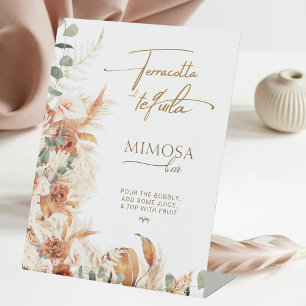 Terracotta and Tequila Mimosa Bar Bridal Shower Pedestal Sign