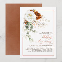 Terracotta and White Floral Wedding Anniversary