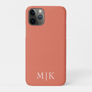 Terracotta and White   Modern Monogram Case-Mate iPhone Case