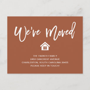 Terracotta and White   Moving Announcement Postcard