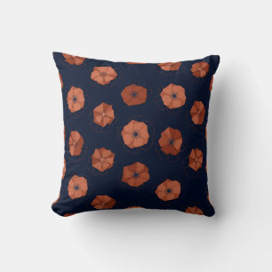 Terracotta Anemone Origami Pillow Print