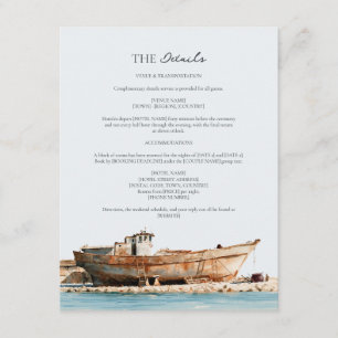 Terracotta Aqua Adriatic Coast Wedding Details Enclosure Card