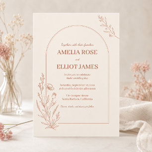 Terracotta Arch Boho Wedding Invitation