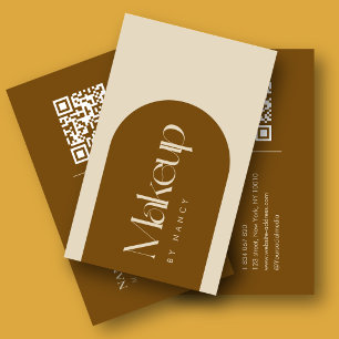  Terracotta Arch Makeup Artist QR Code Business Card