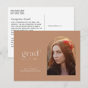 Terracotta Arch Photo 2022 Graduation Announcement Postcard