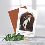 Terracotta Arch Photo Engagement Announcement<br><div class="desc">Modern Terracotta Arch Photo Engagement Announcement. Let your friends and loved ones know about your Biggest Flex of the Year - your engagement with this creative and unique announcement featuring your photo and our trendy, stylish, boho arch. This one is modern terracotta rust brown and white, but all colours and...</div>