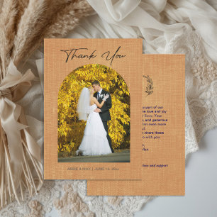 Terracotta Arch Photo Monogram Wedding Thank You