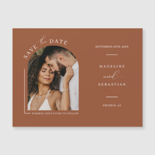 Terracotta Arch Photo Save the Date Magnetic Card