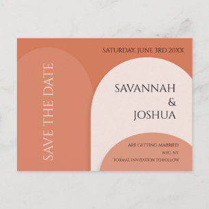 TERRACOTTA ARCH WEDDING SAVE THE DATE POSTCARD