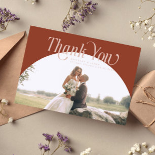 Terracotta Arch Wedding Thank you Card