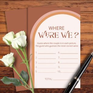 Terracotta Arch Where were we bridal shower game