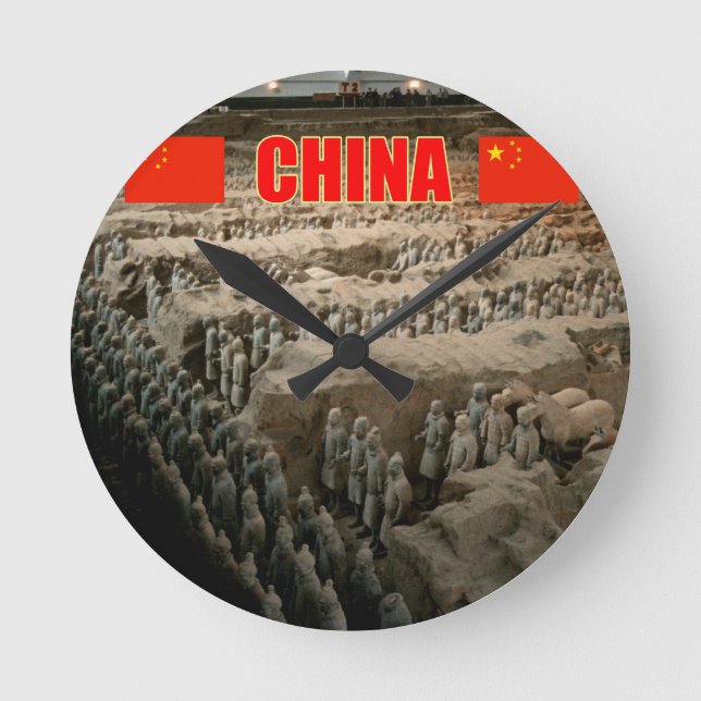 Terracotta Army China - Pro Photo Round Clock (Front)