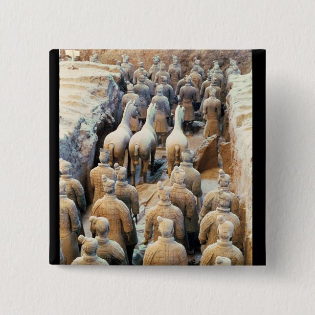 Terracotta Army, Qin Dynasty, 210 BC 15 Cm Square Badge (Front)