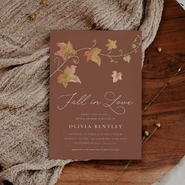Terracotta | Autumn Leaves Fall Bridal Shower Invitation (Creator Uploaded)
