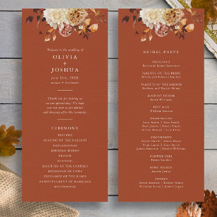 Terracotta Autumn Wedding Program Programme