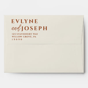 Terracotta Beige Boho Earthy Bold Unique Wedding Envelope