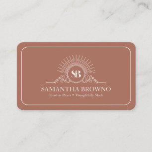 Terracotta Beige Elegant Fine Jewellery Designer Business Card