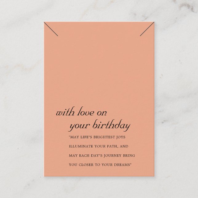 TERRACOTTA BIRTHDAY GIFT NECKLACE DISPLAY CARD (Front)