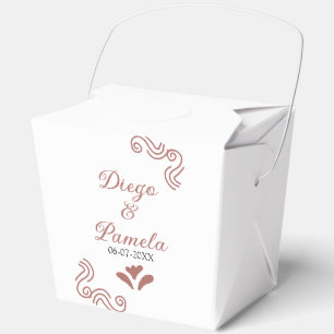 Terracotta black rustic spanish wedding couple en favour box