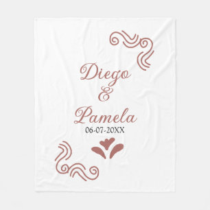 Terracotta black rustic spanish wedding couple en fleece blanket
