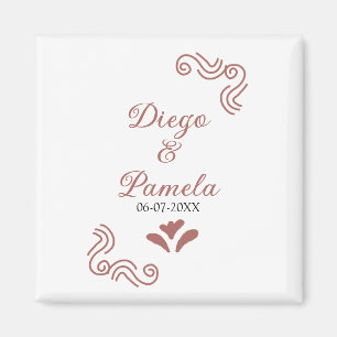 Terracotta black rustic spanish wedding couple en magnet