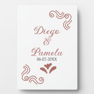 Terracotta black rustic spanish wedding couple en plaque