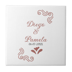 Terracotta black rustic spanish wedding couple en tile