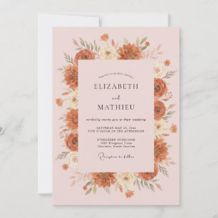 Terracotta Bloom Arch Wedding Invitation