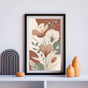 Terracotta Bloom Essence II – Minimalist Botanical Poster