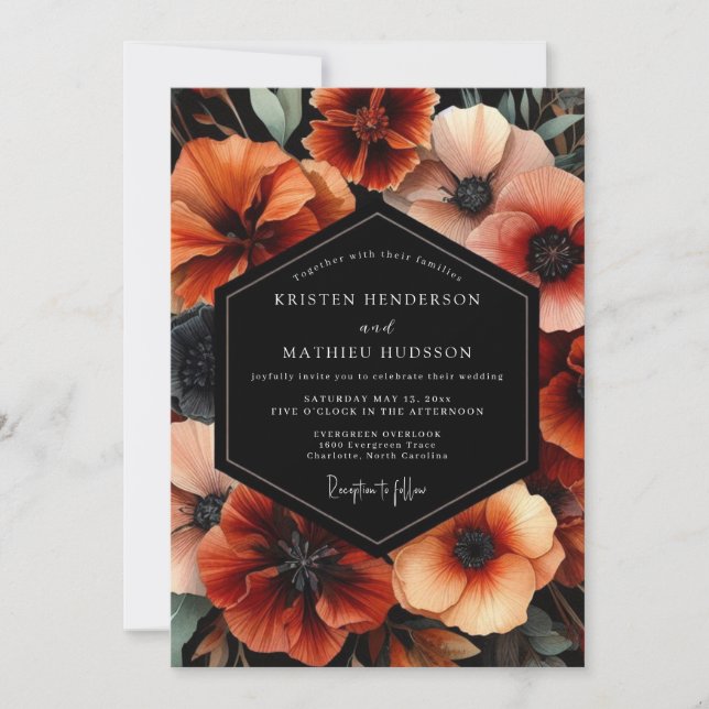 Terracotta Bloom Harvest Wedding Invitation (Front)
