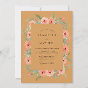 Terracotta Bloom Romance Wedding Invitation