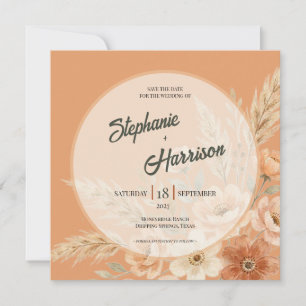 Terracotta Bloom Save the Date