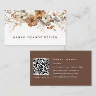 Terracotta Bloom   Watercolor Floral Business Card