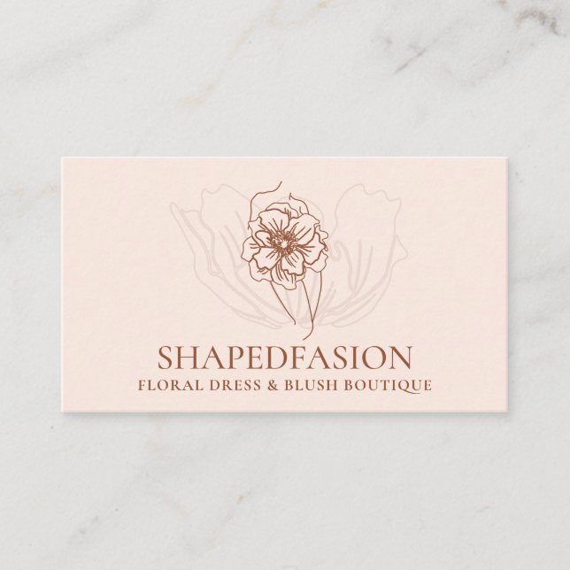 Terracotta Blush Flower Bride Dress Body Fashion Business Card (Front)