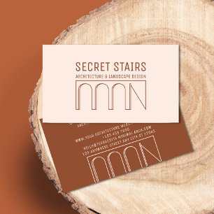 Terracotta Blush Minimal Architecture Window Door Business Card