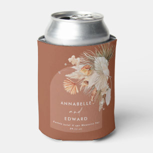 Terracotta bohemian botanical Pampas grass modern Can Cooler