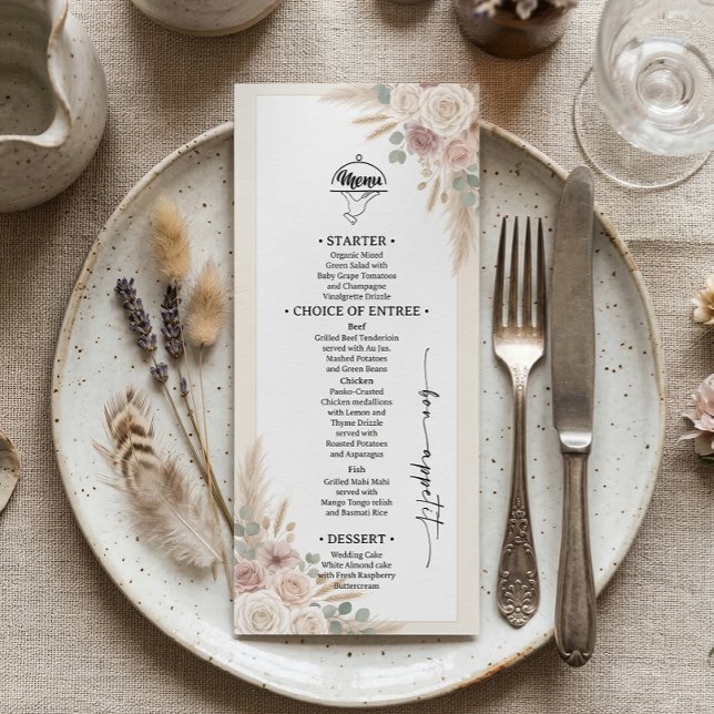  Terracotta Bohemian Chic Wedding Menu (Creator Uploaded)