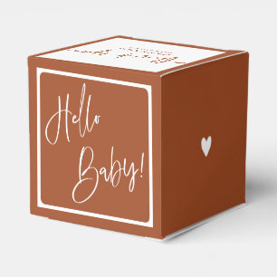 Terracotta Bohemian Earthy Hello Baby Shower Favour Box