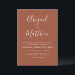Terracotta Bohemian Simple Handwritten Wedding Invitation<br><div class="desc">Personalise this Boho Terracotta Burnt Orange Simple and Elegant Double Sided Invitation with your message and details. This chic invitation includes modern and elegant stylish simple handwritten script typography for the special Wedding to Be celebration.</div>