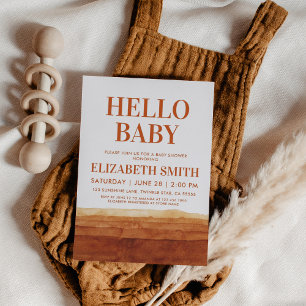 Terracotta Boho Abstract Desert Baby Shower Invitation