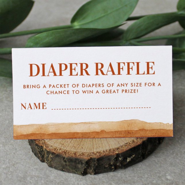 Terracotta Boho Abstract Desert Diaper Raffle Enclosure Card (Creator Uploaded)