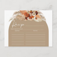 Terracotta boho arch burnt orange recipe cards 