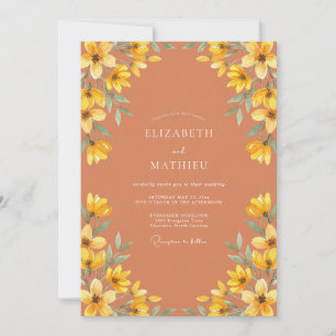Terracotta Boho Autumn Wedding Invitation