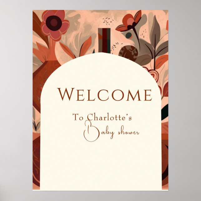  Terracotta boho baby shower   Poster (Front)