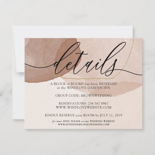 Terracotta Boho Beach Clean Details Simple Wedding RSVP Card (Front)