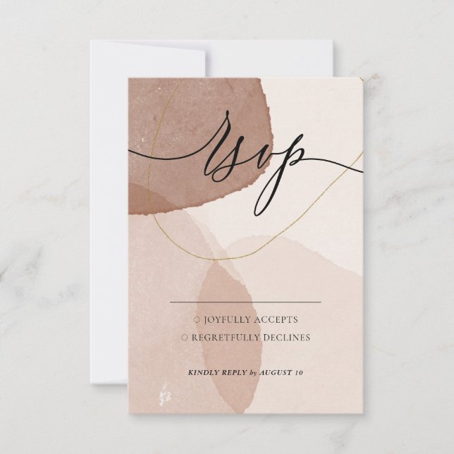 Terracotta Boho Beach Minimal Modern Kindly Reply RSVP Card (Front)