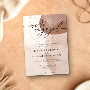 Terracotta Boho Beach Modern engaged signature Invitation