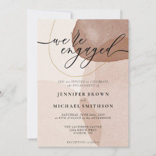 Terracotta Boho Beach Modern engaged signature Invitation